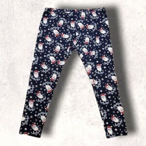 NO BOUNDARIES BLUE CHRISTMAS SANTA FACE HO HO HO LEGGING CAPRIS, SIZE 2XL XXL 19